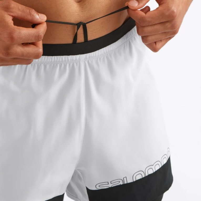 White Salomon Cross 2in1 Men's Shorts | PH 39265P